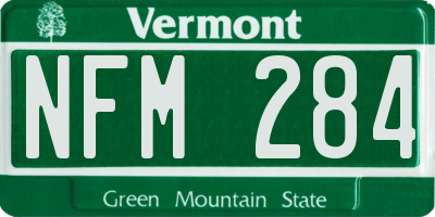 VT license plate NFM284