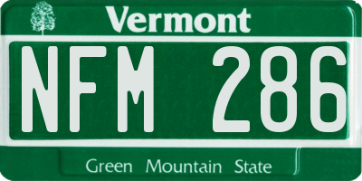 VT license plate NFM286