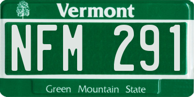 VT license plate NFM291