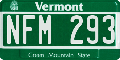 VT license plate NFM293