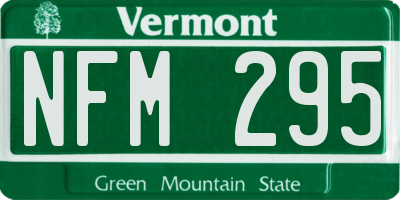 VT license plate NFM295