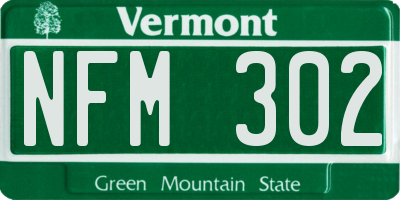 VT license plate NFM302