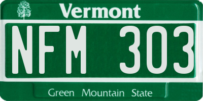VT license plate NFM303