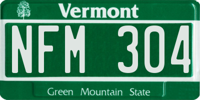 VT license plate NFM304