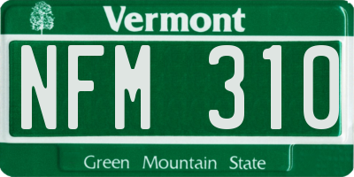 VT license plate NFM310