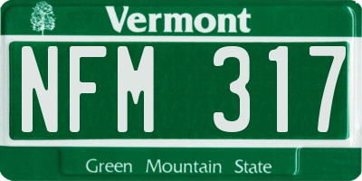 VT license plate NFM317
