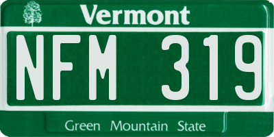 VT license plate NFM319