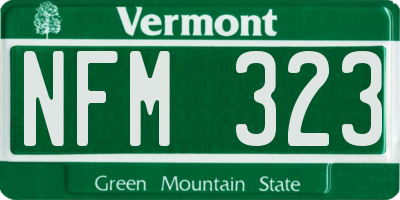 VT license plate NFM323