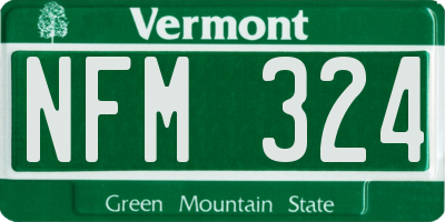 VT license plate NFM324