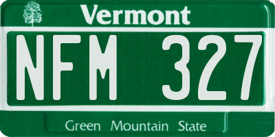 VT license plate NFM327