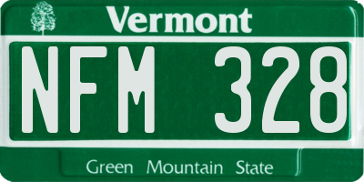 VT license plate NFM328