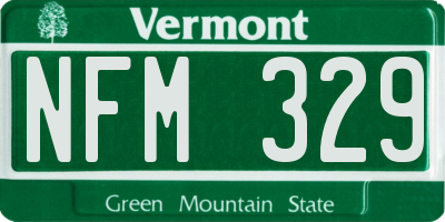 VT license plate NFM329