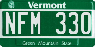 VT license plate NFM330
