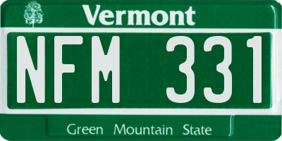 VT license plate NFM331