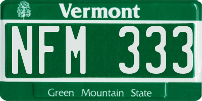 VT license plate NFM333