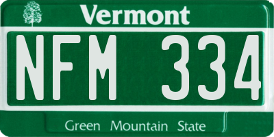 VT license plate NFM334
