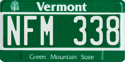 VT license plate NFM338
