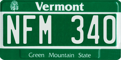 VT license plate NFM340