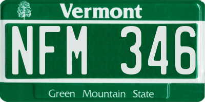 VT license plate NFM346