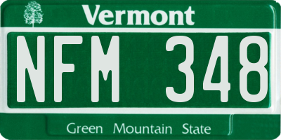 VT license plate NFM348