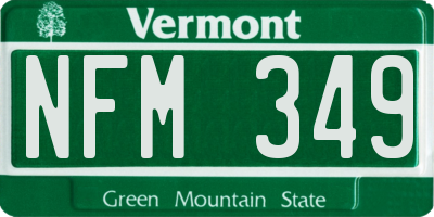 VT license plate NFM349
