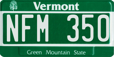 VT license plate NFM350