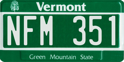 VT license plate NFM351