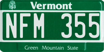 VT license plate NFM355