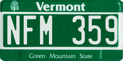 VT license plate NFM359