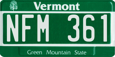 VT license plate NFM361