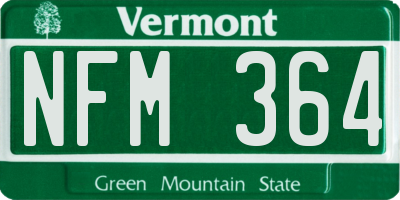 VT license plate NFM364