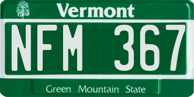 VT license plate NFM367