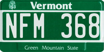 VT license plate NFM368