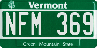 VT license plate NFM369