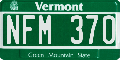 VT license plate NFM370