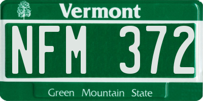 VT license plate NFM372