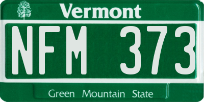 VT license plate NFM373