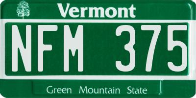 VT license plate NFM375