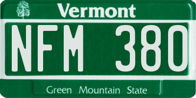 VT license plate NFM380