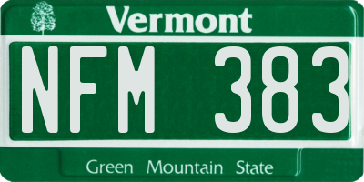 VT license plate NFM383