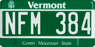 VT license plate NFM384