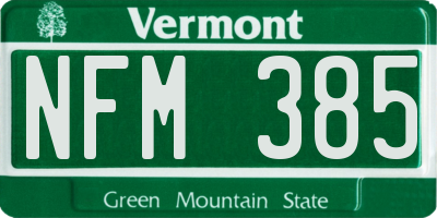 VT license plate NFM385