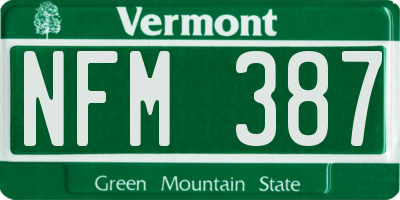 VT license plate NFM387