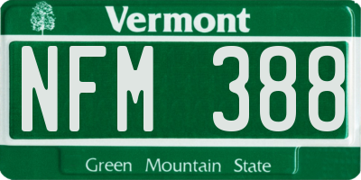 VT license plate NFM388