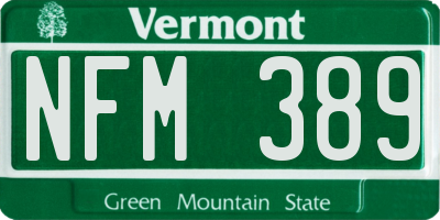 VT license plate NFM389