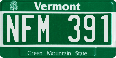 VT license plate NFM391