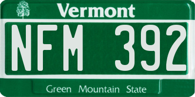 VT license plate NFM392