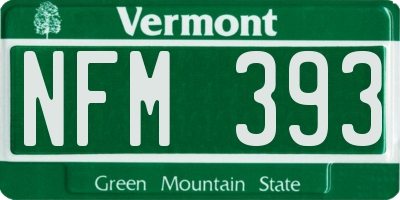 VT license plate NFM393