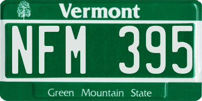 VT license plate NFM395