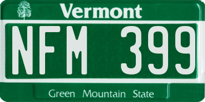 VT license plate NFM399